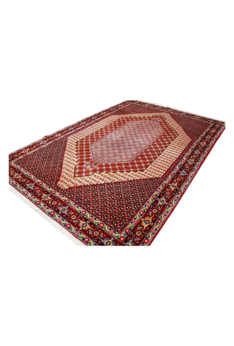 Handmade Herati Persian Senneh Wool Rug 21686